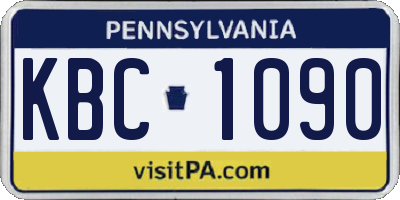 PA license plate KBC1090