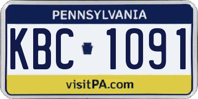 PA license plate KBC1091