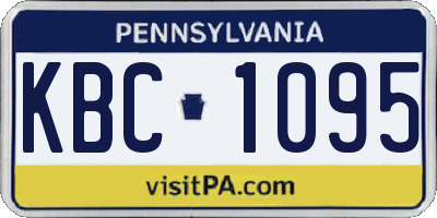 PA license plate KBC1095