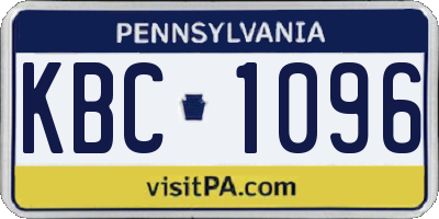PA license plate KBC1096