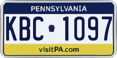 PA license plate KBC1097