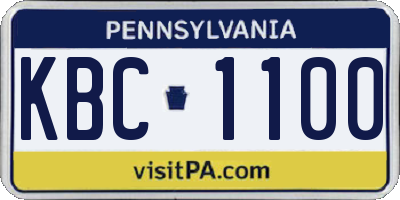 PA license plate KBC1100