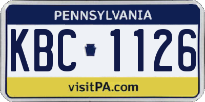 PA license plate KBC1126