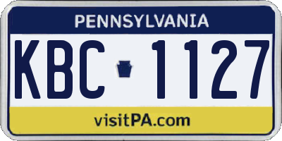 PA license plate KBC1127