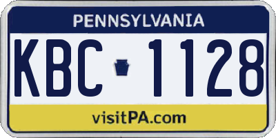 PA license plate KBC1128