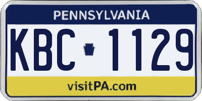 PA license plate KBC1129