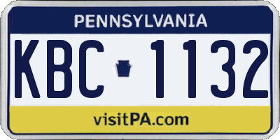 PA license plate KBC1132