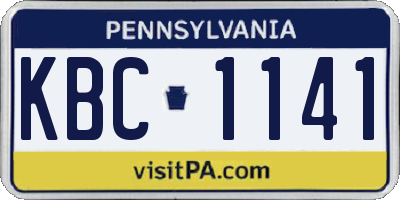 PA license plate KBC1141