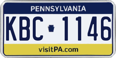 PA license plate KBC1146