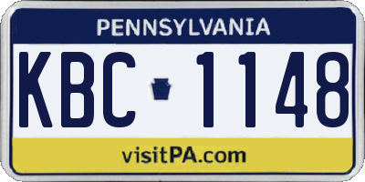 PA license plate KBC1148
