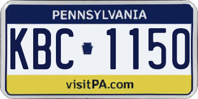 PA license plate KBC1150
