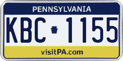 PA license plate KBC1155