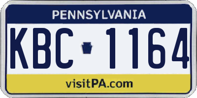 PA license plate KBC1164