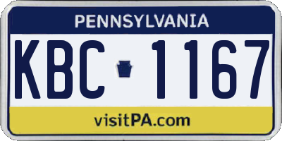 PA license plate KBC1167