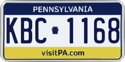 PA license plate KBC1168