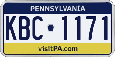 PA license plate KBC1171
