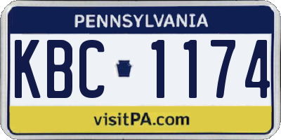 PA license plate KBC1174