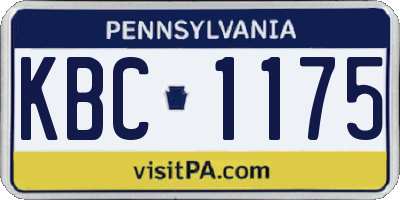PA license plate KBC1175