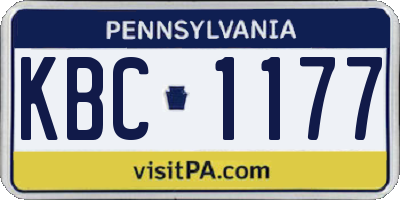 PA license plate KBC1177
