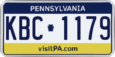 PA license plate KBC1179