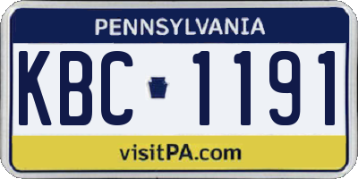 PA license plate KBC1191