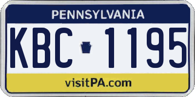 PA license plate KBC1195