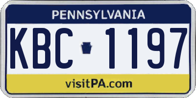 PA license plate KBC1197