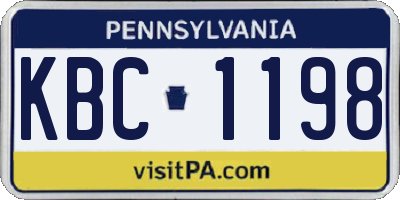 PA license plate KBC1198