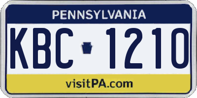 PA license plate KBC1210