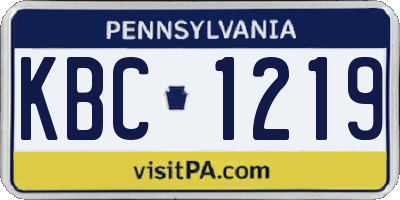 PA license plate KBC1219