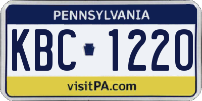 PA license plate KBC1220