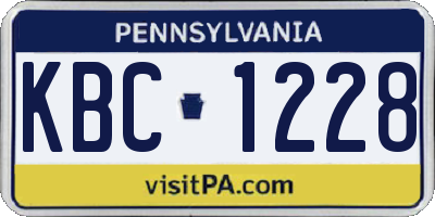 PA license plate KBC1228