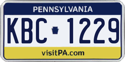 PA license plate KBC1229
