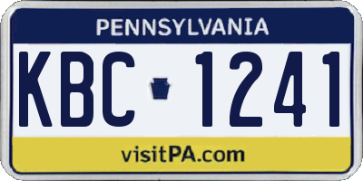 PA license plate KBC1241