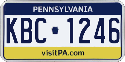 PA license plate KBC1246
