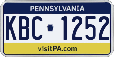 PA license plate KBC1252