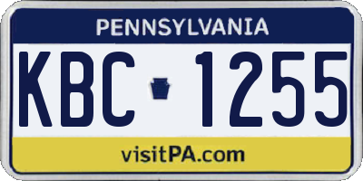 PA license plate KBC1255