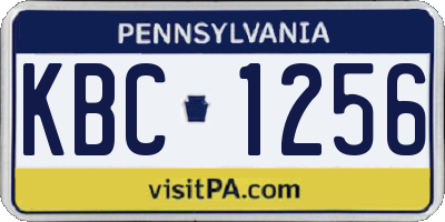 PA license plate KBC1256