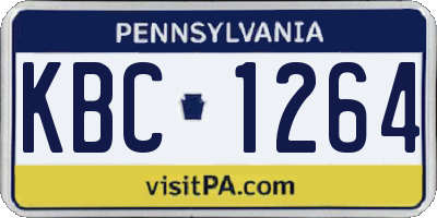 PA license plate KBC1264