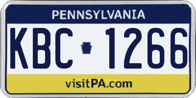 PA license plate KBC1266