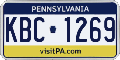 PA license plate KBC1269