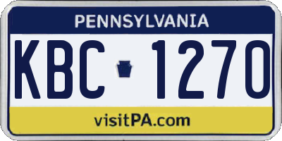 PA license plate KBC1270