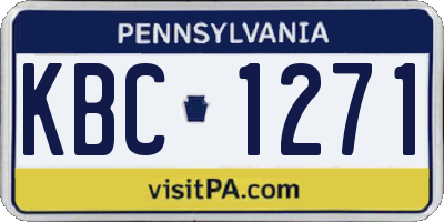 PA license plate KBC1271
