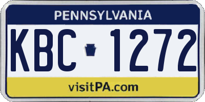 PA license plate KBC1272