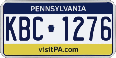 PA license plate KBC1276
