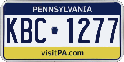 PA license plate KBC1277