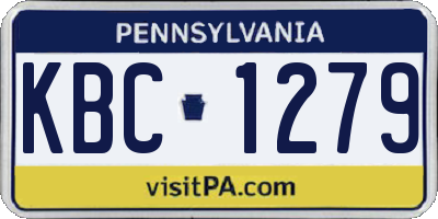 PA license plate KBC1279