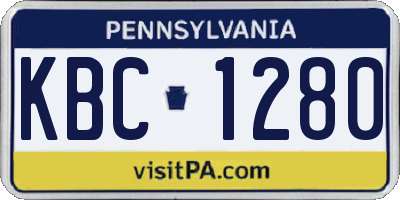 PA license plate KBC1280