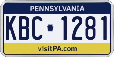 PA license plate KBC1281