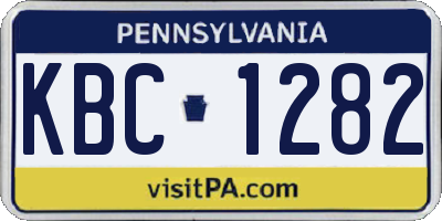 PA license plate KBC1282